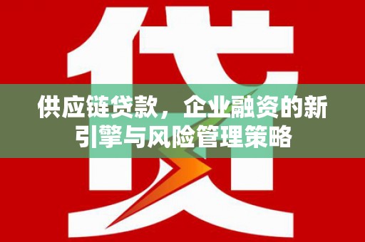 北港供应链贷款，企业融资的新引擎与风险管理策略