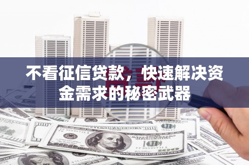 北港不看征信贷款，快速解决资金需求的秘密武器