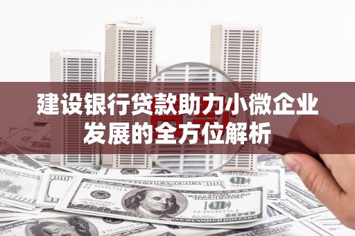 北港建设银行贷款助力小微企业发展的全方位解析