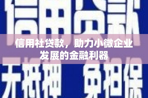 北港信用社贷款，助力小微企业发展的金融利器