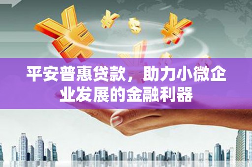 北港平安普惠贷款，助力小微企业发展的金融利器