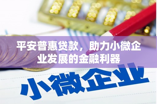 北港平安普惠贷款，助力小微企业发展的金融利器
